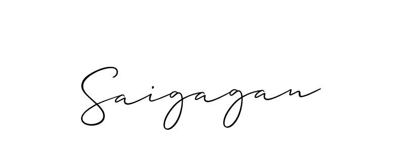 How to Draw Saigagan signature style? Allison_Script is a latest design signature styles for name Saigagan. Saigagan signature style 2 images and pictures png