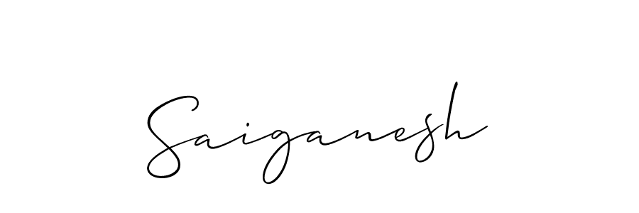 Use a signature maker to create a handwritten signature online. With this signature software, you can design (Allison_Script) your own signature for name Saiganesh. Saiganesh signature style 2 images and pictures png
