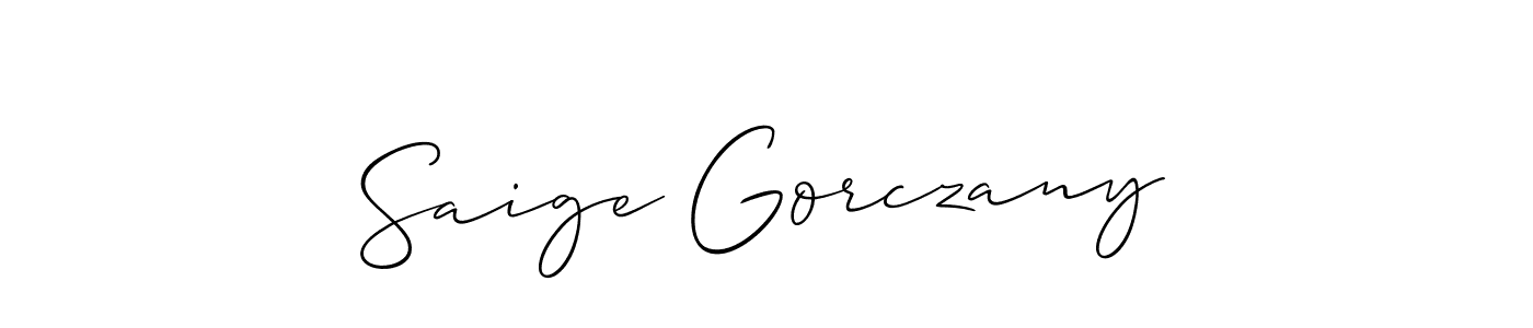 How to make Saige Gorczany signature? Allison_Script is a professional autograph style. Create handwritten signature for Saige Gorczany name. Saige Gorczany signature style 2 images and pictures png