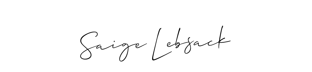 Also we have Saige Lebsack name is the best signature style. Create professional handwritten signature collection using Allison_Script autograph style. Saige Lebsack signature style 2 images and pictures png