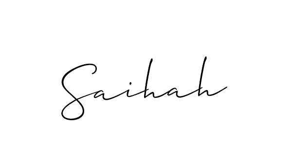 How to make Saihah name signature. Use Allison_Script style for creating short signs online. This is the latest handwritten sign. Saihah signature style 2 images and pictures png