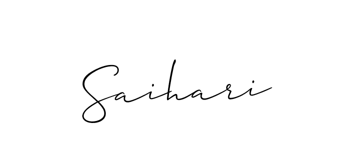 Use a signature maker to create a handwritten signature online. With this signature software, you can design (Allison_Script) your own signature for name Saihari. Saihari signature style 2 images and pictures png