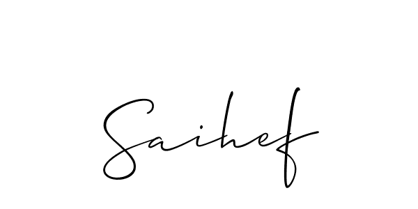 Allison_Script is a professional signature style that is perfect for those who want to add a touch of class to their signature. It is also a great choice for those who want to make their signature more unique. Get Saihef name to fancy signature for free. Saihef signature style 2 images and pictures png