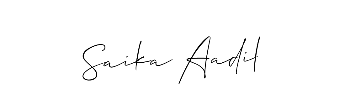 if you are searching for the best signature style for your name Saika Aadil. so please give up your signature search. here we have designed multiple signature styles  using Allison_Script. Saika Aadil signature style 2 images and pictures png