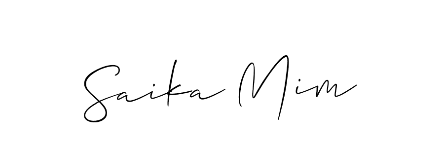 Make a beautiful signature design for name Saika Mim. With this signature (Allison_Script) style, you can create a handwritten signature for free. Saika Mim signature style 2 images and pictures png