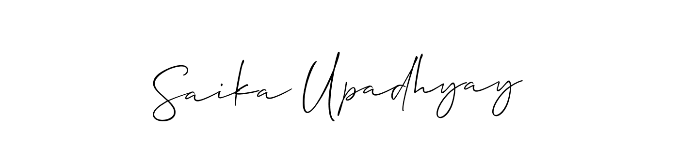 Design your own signature with our free online signature maker. With this signature software, you can create a handwritten (Allison_Script) signature for name Saika Upadhyay. Saika Upadhyay signature style 2 images and pictures png