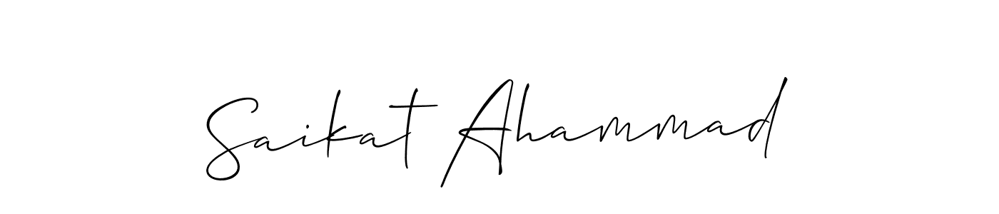 The best way (Allison_Script) to make a short signature is to pick only two or three words in your name. The name Saikat Ahammad include a total of six letters. For converting this name. Saikat Ahammad signature style 2 images and pictures png