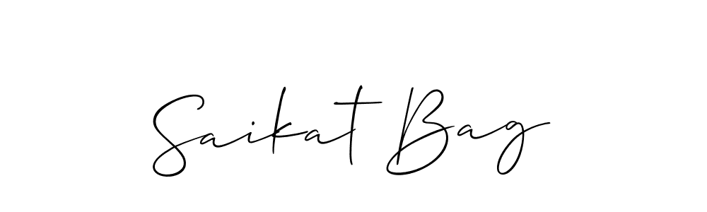 The best way (Allison_Script) to make a short signature is to pick only two or three words in your name. The name Saikat Bag include a total of six letters. For converting this name. Saikat Bag signature style 2 images and pictures png