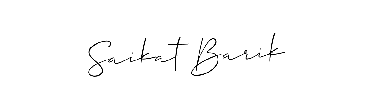 How to make Saikat Barik name signature. Use Allison_Script style for creating short signs online. This is the latest handwritten sign. Saikat Barik signature style 2 images and pictures png