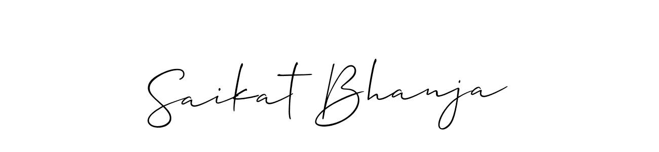 The best way (Allison_Script) to make a short signature is to pick only two or three words in your name. The name Saikat Bhanja include a total of six letters. For converting this name. Saikat Bhanja signature style 2 images and pictures png
