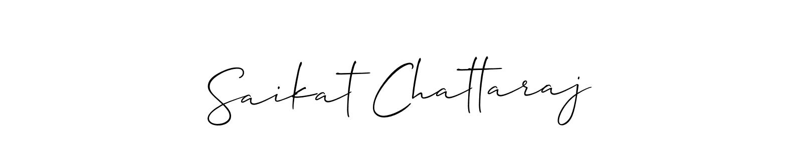 The best way (Allison_Script) to make a short signature is to pick only two or three words in your name. The name Saikat Chattaraj include a total of six letters. For converting this name. Saikat Chattaraj signature style 2 images and pictures png