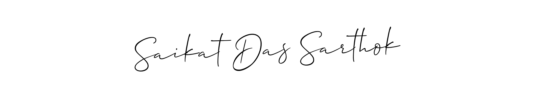 Design your own signature with our free online signature maker. With this signature software, you can create a handwritten (Allison_Script) signature for name Saikat Das Sarthok. Saikat Das Sarthok signature style 2 images and pictures png