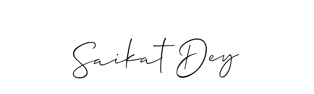 Design your own signature with our free online signature maker. With this signature software, you can create a handwritten (Allison_Script) signature for name Saikat Dey. Saikat Dey signature style 2 images and pictures png