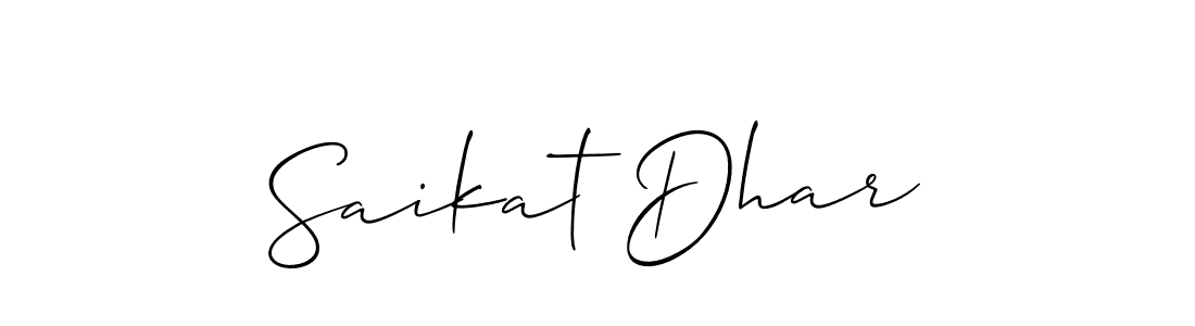 How to make Saikat Dhar signature? Allison_Script is a professional autograph style. Create handwritten signature for Saikat Dhar name. Saikat Dhar signature style 2 images and pictures png