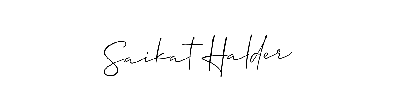 if you are searching for the best signature style for your name Saikat Halder. so please give up your signature search. here we have designed multiple signature styles  using Allison_Script. Saikat Halder signature style 2 images and pictures png