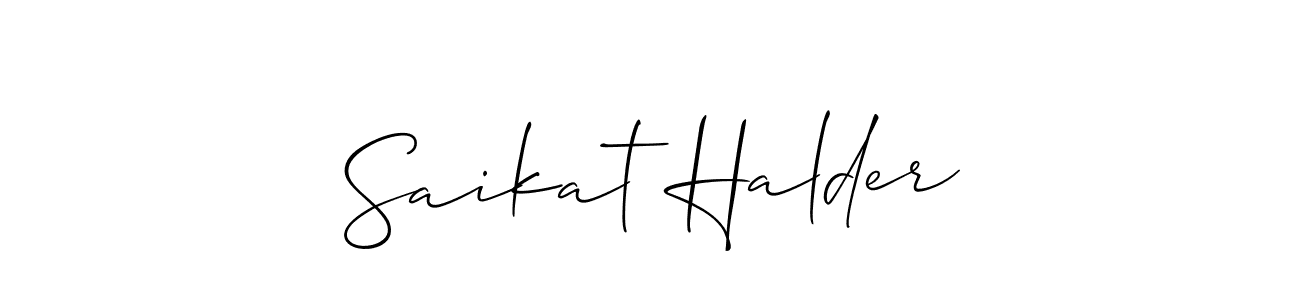 How to make Saikat Halder signature? Allison_Script is a professional autograph style. Create handwritten signature for Saikat Halder name. Saikat Halder signature style 2 images and pictures png