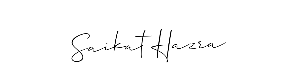 Create a beautiful signature design for name Saikat Hazra. With this signature (Allison_Script) fonts, you can make a handwritten signature for free. Saikat Hazra signature style 2 images and pictures png