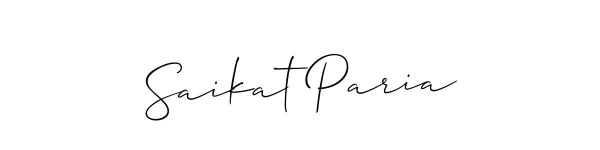 Make a short Saikat Paria signature style. Manage your documents anywhere anytime using Allison_Script. Create and add eSignatures, submit forms, share and send files easily. Saikat Paria signature style 2 images and pictures png