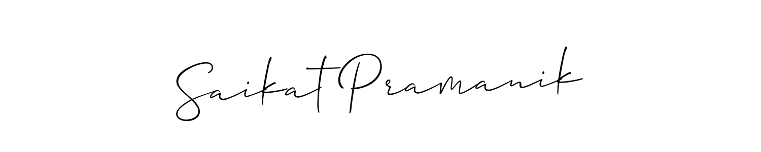 How to make Saikat Pramanik signature? Allison_Script is a professional autograph style. Create handwritten signature for Saikat Pramanik name. Saikat Pramanik signature style 2 images and pictures png