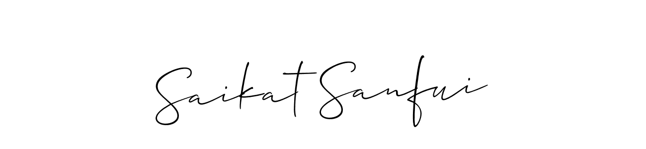 How to make Saikat Sanfui name signature. Use Allison_Script style for creating short signs online. This is the latest handwritten sign. Saikat Sanfui signature style 2 images and pictures png