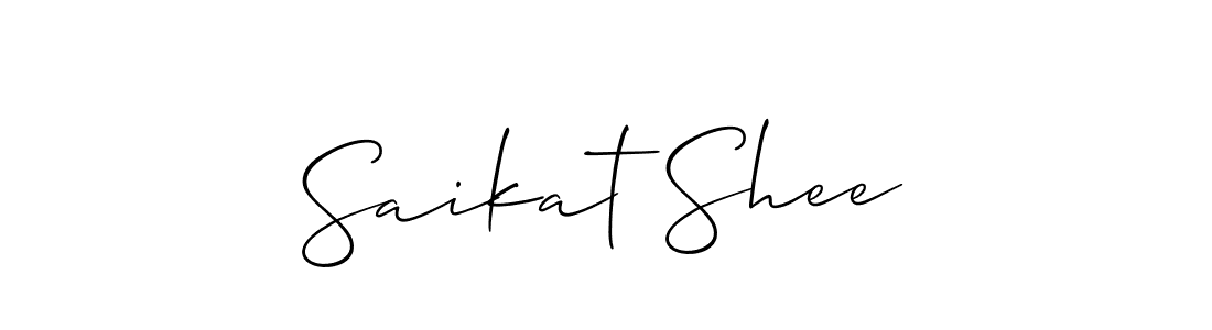 if you are searching for the best signature style for your name Saikat Shee. so please give up your signature search. here we have designed multiple signature styles  using Allison_Script. Saikat Shee signature style 2 images and pictures png