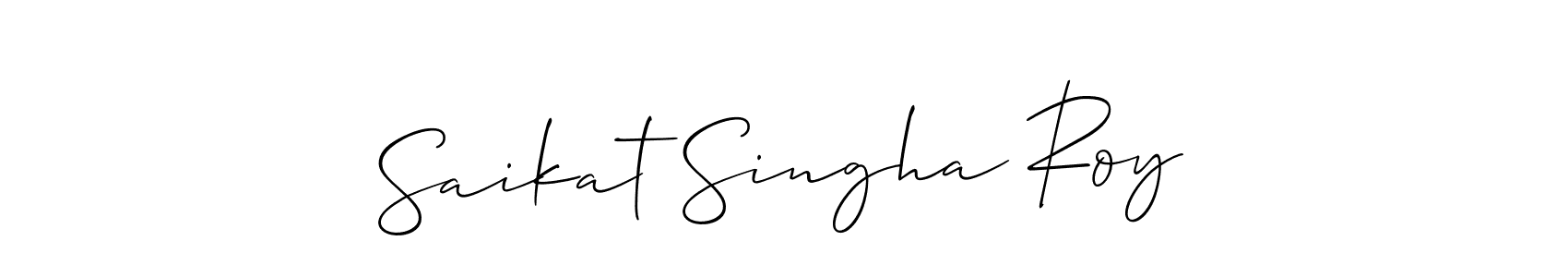 Allison_Script is a professional signature style that is perfect for those who want to add a touch of class to their signature. It is also a great choice for those who want to make their signature more unique. Get Saikat Singha Roy name to fancy signature for free. Saikat Singha Roy signature style 2 images and pictures png