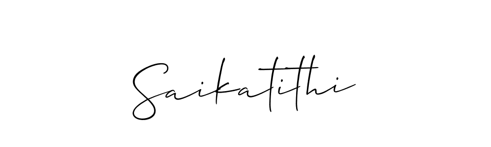 Design your own signature with our free online signature maker. With this signature software, you can create a handwritten (Allison_Script) signature for name Saikatithi. Saikatithi signature style 2 images and pictures png