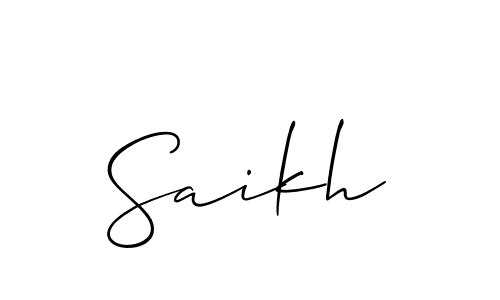 Make a beautiful signature design for name Saikh. With this signature (Allison_Script) style, you can create a handwritten signature for free. Saikh signature style 2 images and pictures png