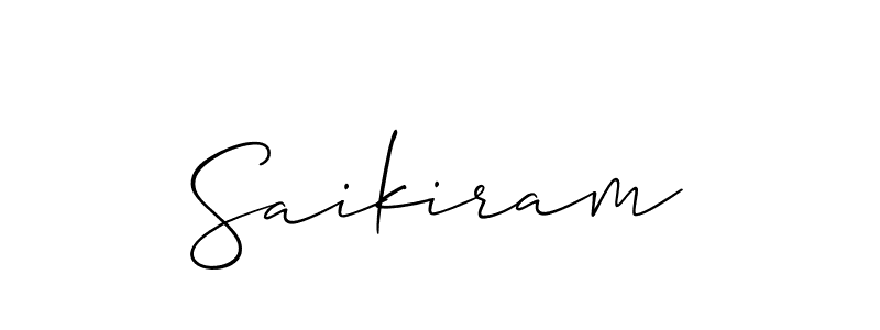 Also we have Saikiram name is the best signature style. Create professional handwritten signature collection using Allison_Script autograph style. Saikiram signature style 2 images and pictures png