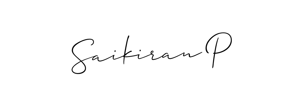 Saikiran P stylish signature style. Best Handwritten Sign (Allison_Script) for my name. Handwritten Signature Collection Ideas for my name Saikiran P. Saikiran P signature style 2 images and pictures png