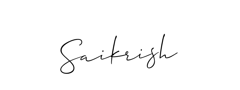 How to make Saikrish signature? Allison_Script is a professional autograph style. Create handwritten signature for Saikrish name. Saikrish signature style 2 images and pictures png
