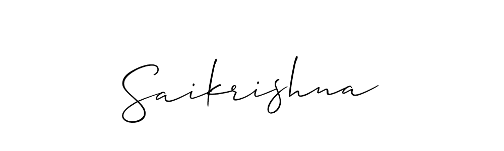 Allison_Script is a professional signature style that is perfect for those who want to add a touch of class to their signature. It is also a great choice for those who want to make their signature more unique. Get Saikrishna name to fancy signature for free. Saikrishna signature style 2 images and pictures png
