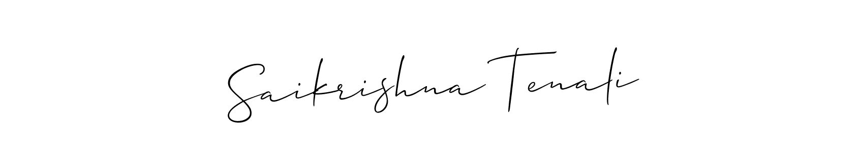 Also we have Saikrishna Tenali name is the best signature style. Create professional handwritten signature collection using Allison_Script autograph style. Saikrishna Tenali signature style 2 images and pictures png