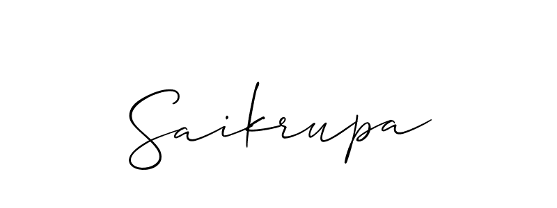 How to make Saikrupa name signature. Use Allison_Script style for creating short signs online. This is the latest handwritten sign. Saikrupa signature style 2 images and pictures png
