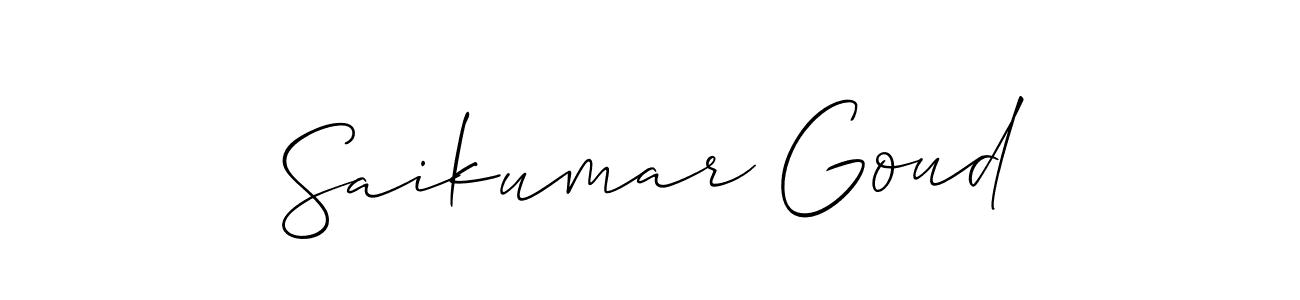 Make a short Saikumar Goud signature style. Manage your documents anywhere anytime using Allison_Script. Create and add eSignatures, submit forms, share and send files easily. Saikumar Goud signature style 2 images and pictures png