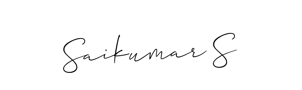 Use a signature maker to create a handwritten signature online. With this signature software, you can design (Allison_Script) your own signature for name Saikumar S. Saikumar S signature style 2 images and pictures png