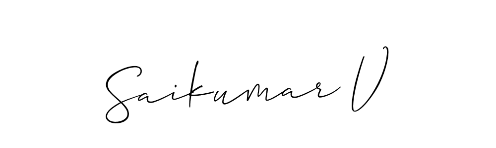 Make a beautiful signature design for name Saikumar V. Use this online signature maker to create a handwritten signature for free. Saikumar V signature style 2 images and pictures png