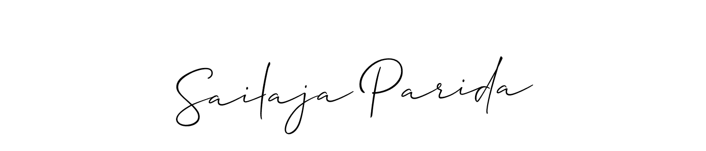 Allison_Script is a professional signature style that is perfect for those who want to add a touch of class to their signature. It is also a great choice for those who want to make their signature more unique. Get Sailaja Parida name to fancy signature for free. Sailaja Parida signature style 2 images and pictures png