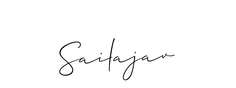 Create a beautiful signature design for name Sailajav. With this signature (Allison_Script) fonts, you can make a handwritten signature for free. Sailajav signature style 2 images and pictures png