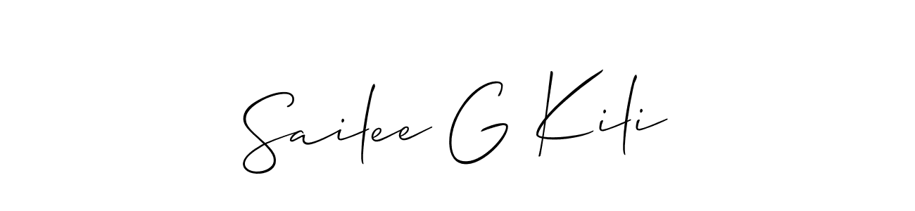 Use a signature maker to create a handwritten signature online. With this signature software, you can design (Allison_Script) your own signature for name Sailee G Kili. Sailee G Kili signature style 2 images and pictures png