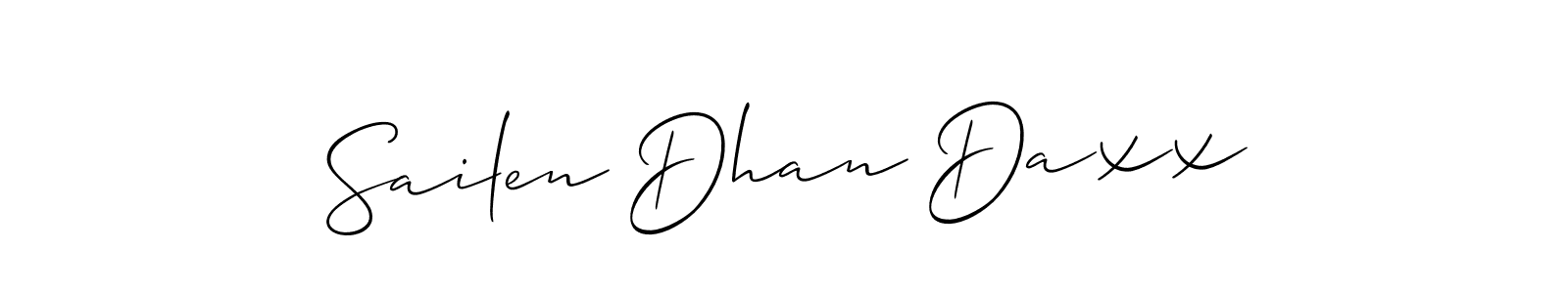 Create a beautiful signature design for name Sailen Dhan Daxx. With this signature (Allison_Script) fonts, you can make a handwritten signature for free. Sailen Dhan Daxx signature style 2 images and pictures png