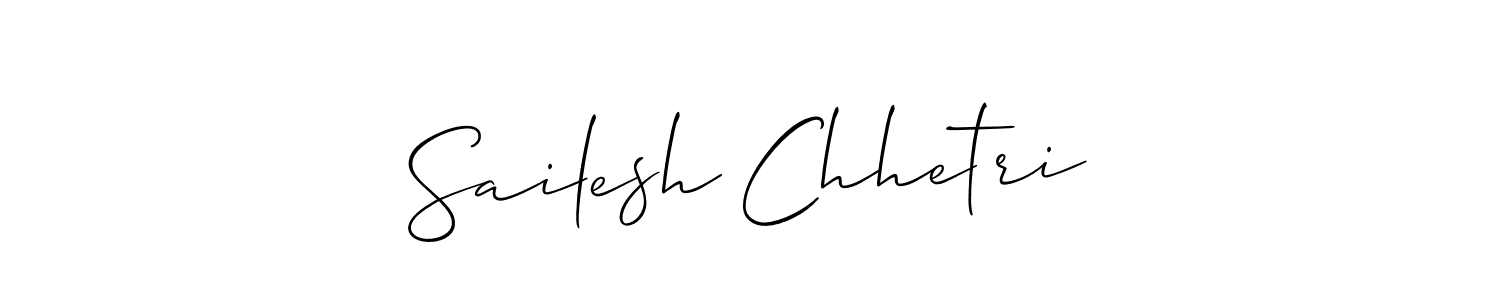 Use a signature maker to create a handwritten signature online. With this signature software, you can design (Allison_Script) your own signature for name Sailesh Chhetri. Sailesh Chhetri signature style 2 images and pictures png