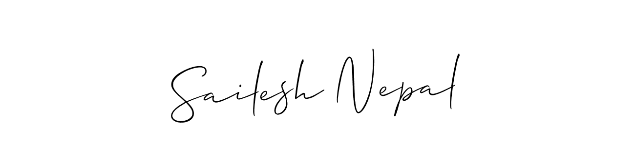 How to make Sailesh Nepal signature? Allison_Script is a professional autograph style. Create handwritten signature for Sailesh Nepal name. Sailesh Nepal signature style 2 images and pictures png