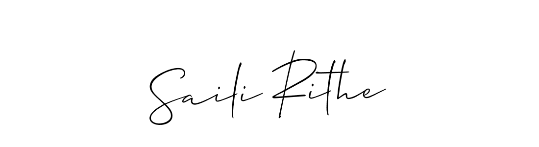 Similarly Allison_Script is the best handwritten signature design. Signature creator online .You can use it as an online autograph creator for name Saili Rithe. Saili Rithe signature style 2 images and pictures png