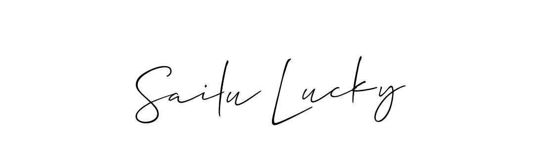 if you are searching for the best signature style for your name Sailu Lucky. so please give up your signature search. here we have designed multiple signature styles  using Allison_Script. Sailu Lucky signature style 2 images and pictures png