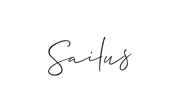 Create a beautiful signature design for name Sailus. With this signature (Allison_Script) fonts, you can make a handwritten signature for free. Sailus signature style 2 images and pictures png