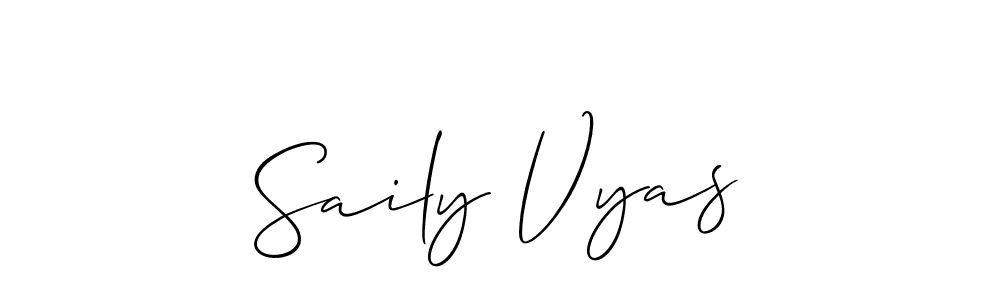 How to make Saily Vyas signature? Allison_Script is a professional autograph style. Create handwritten signature for Saily Vyas name. Saily Vyas signature style 2 images and pictures png