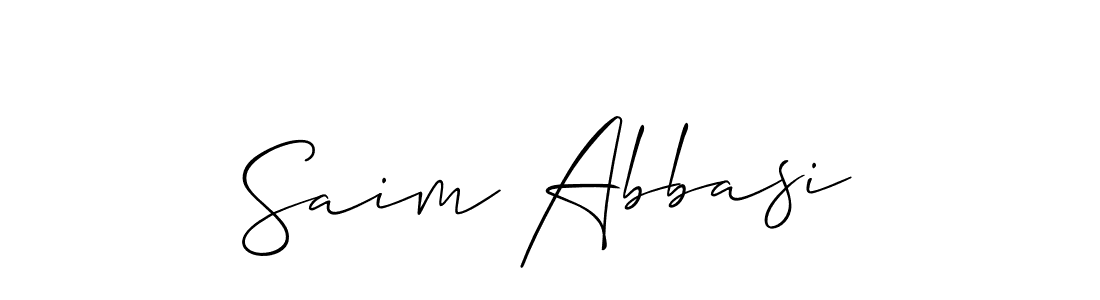 How to make Saim Abbasi name signature. Use Allison_Script style for creating short signs online. This is the latest handwritten sign. Saim Abbasi signature style 2 images and pictures png