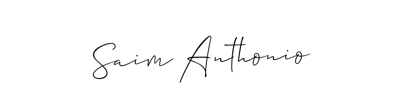 Similarly Allison_Script is the best handwritten signature design. Signature creator online .You can use it as an online autograph creator for name Saim Anthonio. Saim Anthonio signature style 2 images and pictures png