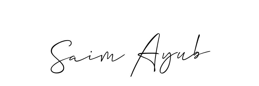 How to make Saim Ayub signature? Allison_Script is a professional autograph style. Create handwritten signature for Saim Ayub name. Saim Ayub signature style 2 images and pictures png